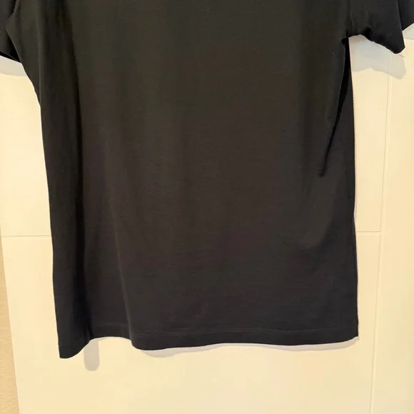 Versace Men’s Multicolor Embroidered Logo Black T-Shirt Size Medium